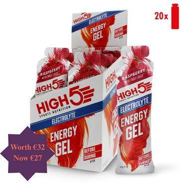 20 Pack Raspberry Electrolyte Energy Gel Bundle