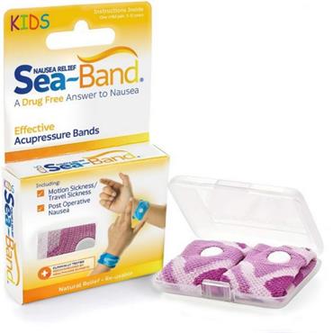 Sea-Band Nausea Relief Acupressure Bands Kids Pink