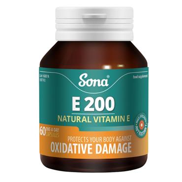 Sona Natural Vitamin E 200iu 60 capsules