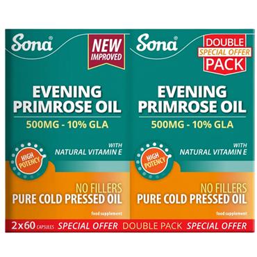 Sona Evening Primrose Oil 500mg Double Pack 60x60