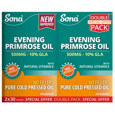 Sona Evening Primrose Oil 1000mg Double Pack 30X30