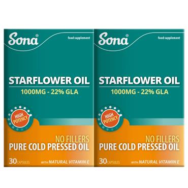 Sona Starflower Oil 1000mg Twin Pack 30 x 30 caps