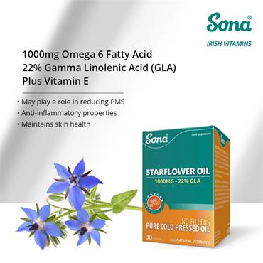 Sona Starflower Oil 1000mg Twin Pack 30 x 30 caps