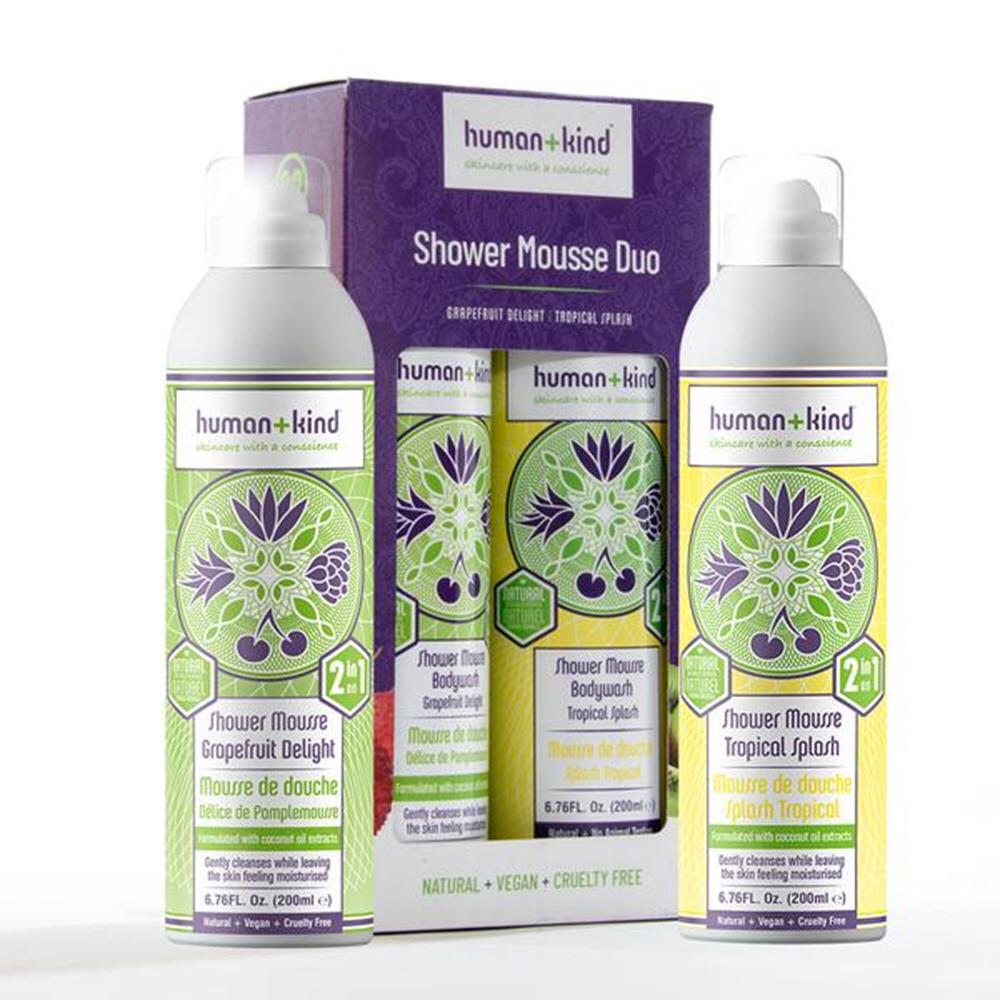 HUMAN AND KIND SHOWER MOUSSE DUO Cunninghams Pharmacy Ireland