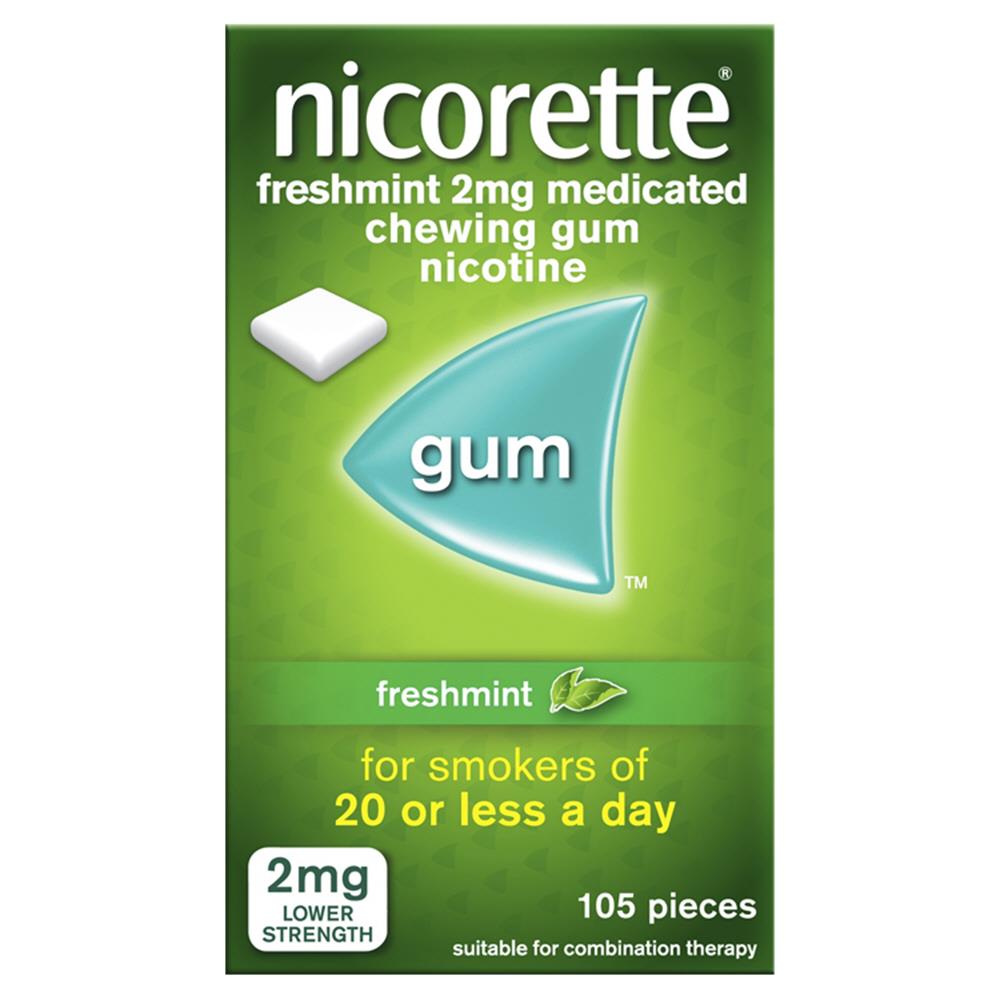 NICORETTE GUM FRESHMINT 2MG 105 Cunninghams Pharmacy Ireland