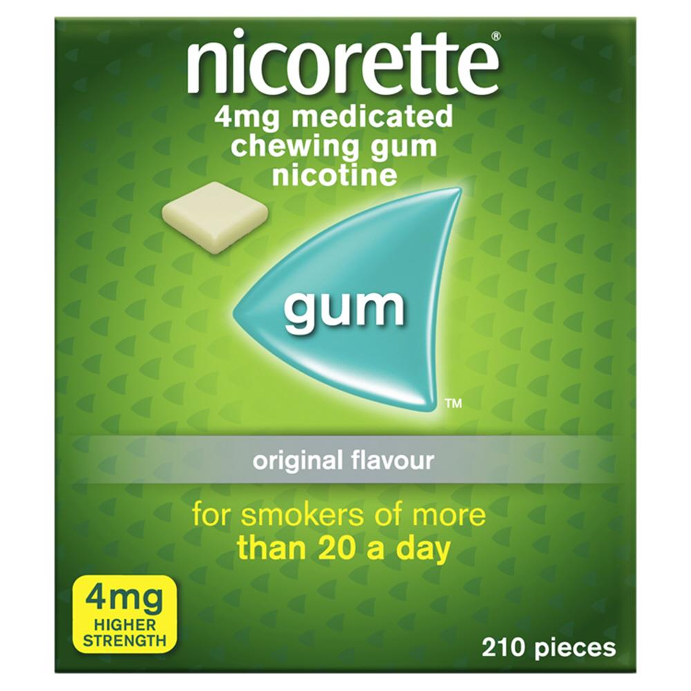 NICORETTE GUM CLASSIC 4MG GMS ONLY 210 Cunninghams Pharmacy Ireland