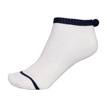 FootJoy Ladies Prodry PomPom Sock  White - Navy