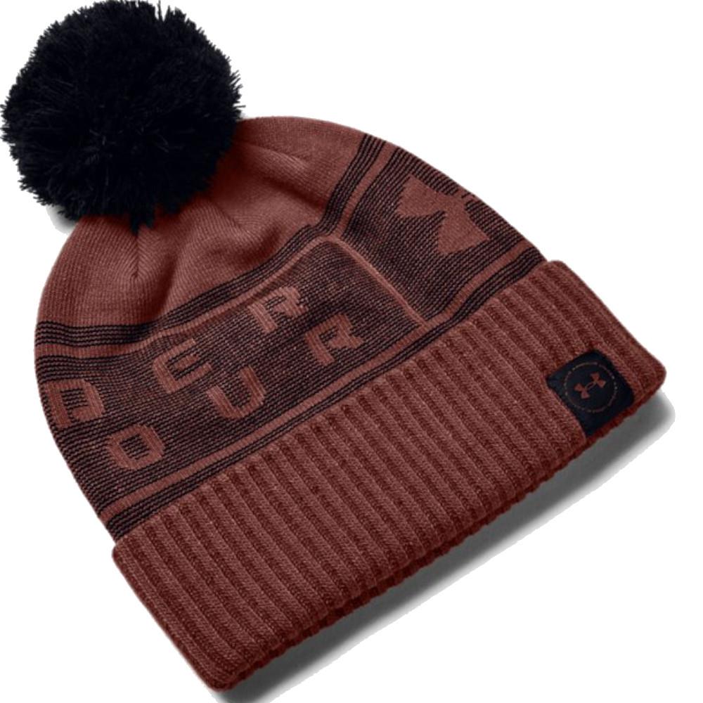 Under Armour Gents Big Logo Pom Beanie Red 688 Irish Golf Store