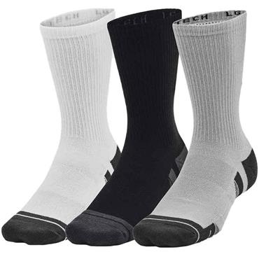 Under Armour Performance Tech Crew Socks 3-Pairs Large Grey 011