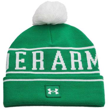 Under Armour Gents Halftime Pom Beanie Team Kelly Green / White (305)
