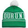 Under Armour Gents Halftime Pom Beanie Team Kelly Green / White (305)