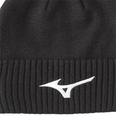 Mizuno Gents Crested Bobble Hat  Black