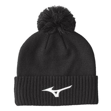 Mizuno Gents Crested Bobble Hat  Black