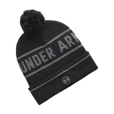 Under Armour Gents Drive Pom Beanie Black - Castlerock (001)