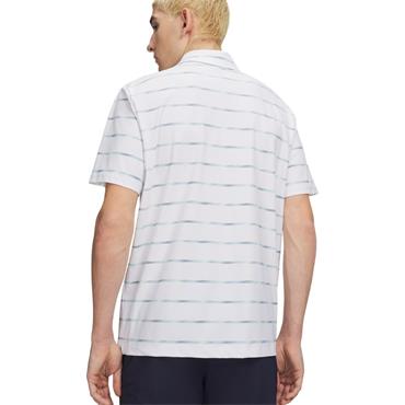 Under Armour Gents Drive Chill Printed Polo Shirt White - Blue Haze - Midnight Navy (White100)