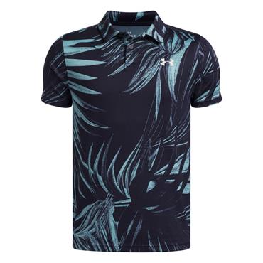 Under Armour Junior - Boys Matchplay Printed Polo Shirt Midnight Navy - Blue - White (Midnight411)