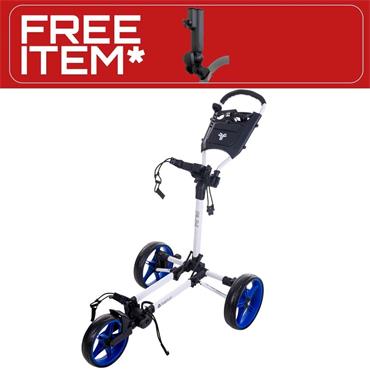 FastFold Slim Manual Cart  White - Cobalt