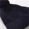Green Lamb Imogen Fleece Lined Cable Pom Pom  Hat  Navy