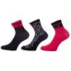 Green Lamb 3 Pairs Socks  Black - Deep Pink