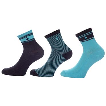 Green Lamb 3 Pairs Socks  Navy - Scuba Blue