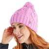 Green Lamb Krista Fleece Lined Cable Hat with Pom P  Bubble Gum
