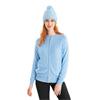 Green Lamb Krista Fleece Lined Cable Hat with Pom P  Ice Blue