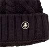 Green Lamb Krista Fleece Lined Cable Hat with Pom P  Black