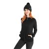 Green Lamb Krista Fleece Lined Cable Hat with Pom P  Black
