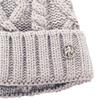 Green Lamb Krista Fleece Lined Cable Hat with Pom P  Silver Marl