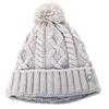 Green Lamb Krista Fleece Lined Cable Hat with Pom P  Silver Marl