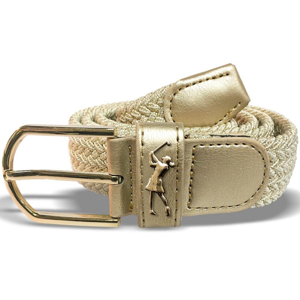 Ladies Woven Golf Belt Gold Golf Store