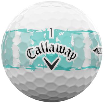 Callaway Supersoft Dist Strp Teal Golf Ball Dozen White