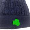 Custom House Headwear Plain Cable Knit Beanies  Navy Shamrock