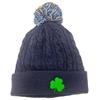 Custom House Headwear Plain Cable Knit Beanies  Navy Shamrock