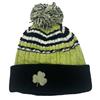 Custom House Headwear Multi Stripe Cable Knit Beanies  Green Shamrock