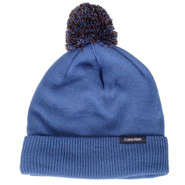 Calvin Klein Golf Gents Linden Bobble Beanie  Blue Hibiscus