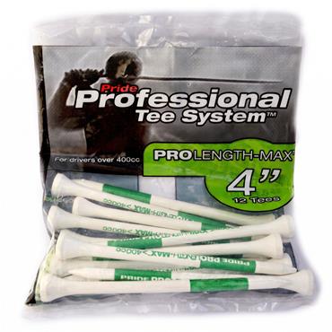 Pride Golf Tee Pro Tees Wooden 4" Green 12-Pack  Green