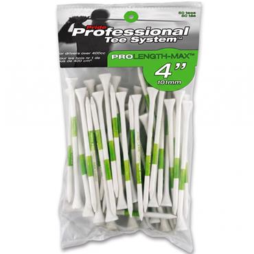 Pride Golf Tee Pro Tees Wooden 101mm  (4") 50-Pack  Green