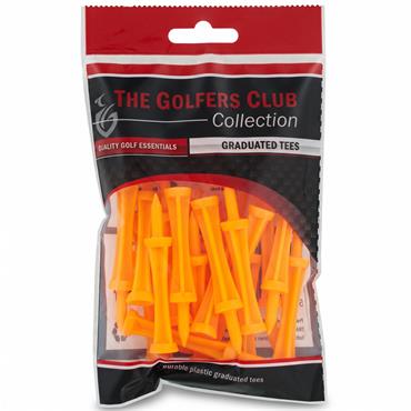 Golfers Club Collection Graduated Plastic Tees 50mm Orange