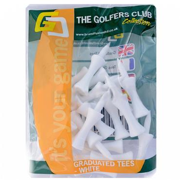 Golfers Club Collection Graduated Plastic Tees Med - Reg White