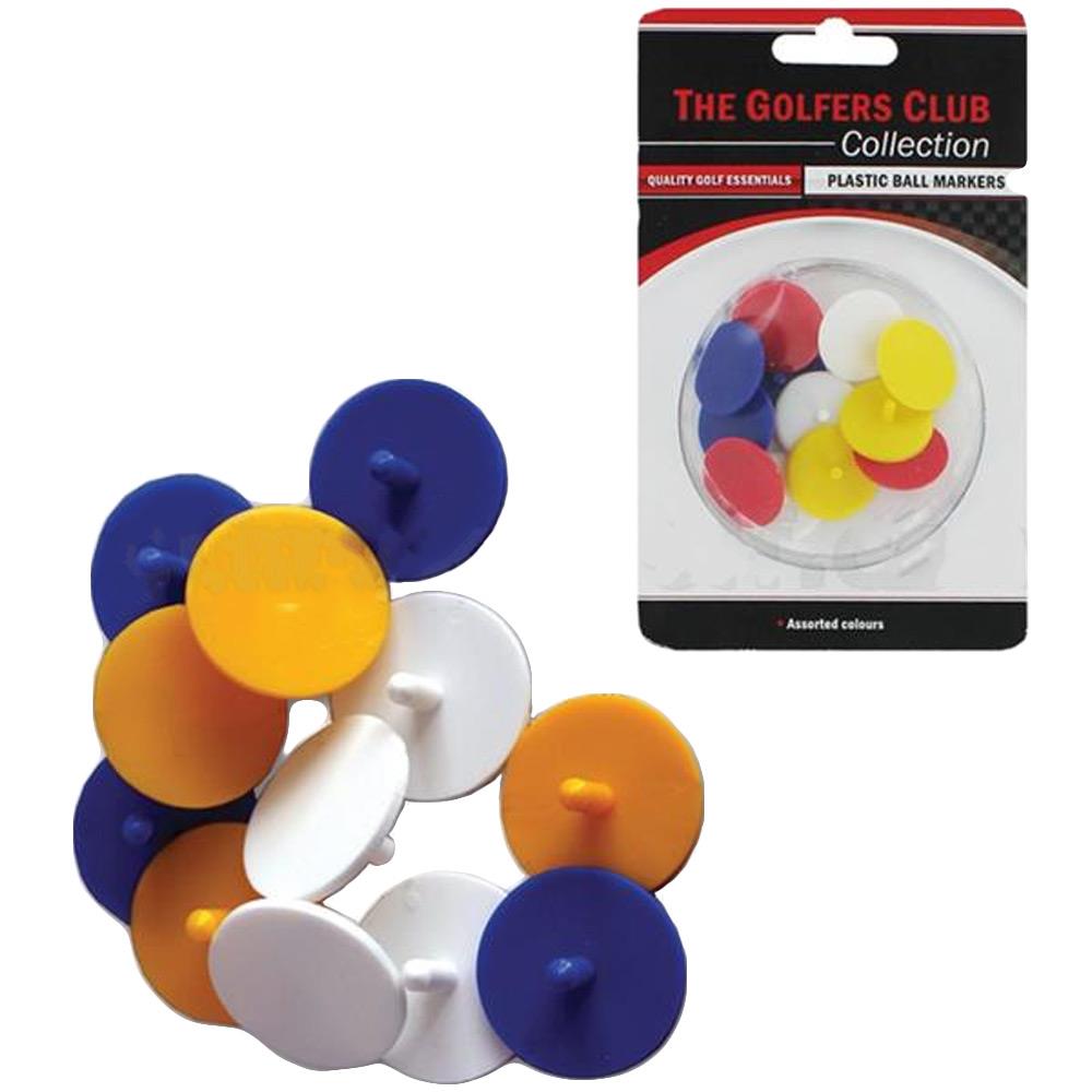 Golfers Club Collection Plastic Ball Markers 12Pack . Multicolour