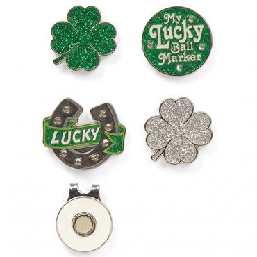 Surprizeshop 4 Ball Marker & 1 Visor Clip Set  Green