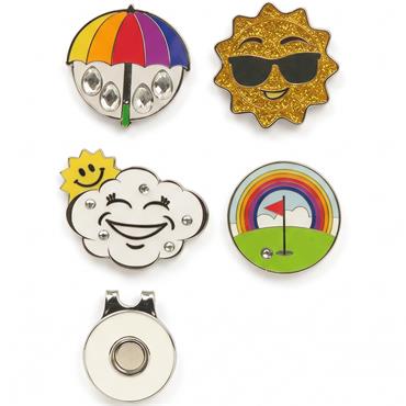 Surprizeshop 4 Ball Marker & 1 Visor Clip Set  Weather Forecast
