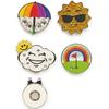 Surprizeshop 4 Ball Marker & 1 Visor Clip Set  Weather Forecast