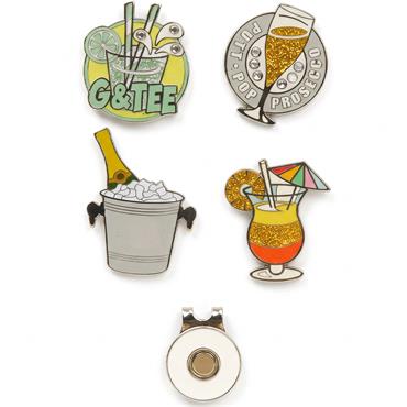 Surprizeshop 4 Ball Marker & 1 Visor Clip Set  5 O'clock