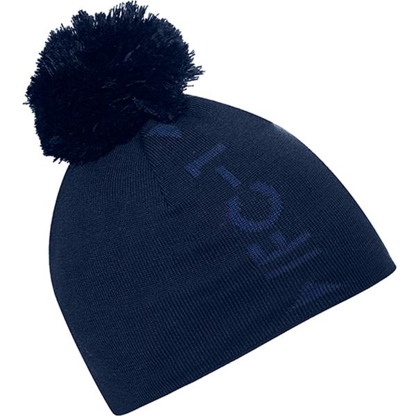 navy blue knitted bobble hat