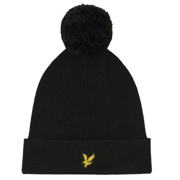 Lyle & Scott Gents Bobble Hat  Jet Black Z865