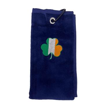Lorente Velour Shamrock Towel 15"x20"  Navy