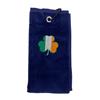 Lorente Velour Shamrock Towel 15"x20"  Navy