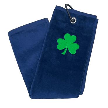 Lorente Velour Shamrock Towel 15"x20"  Navy